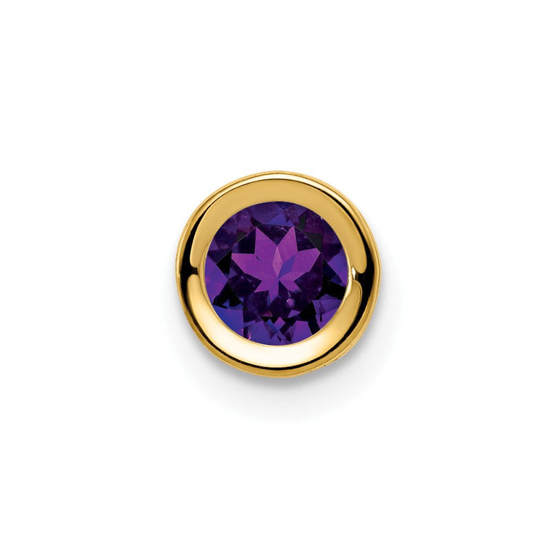14K Gelbgold 5 mm Amethyst-Anhänger mit Zargenfassung