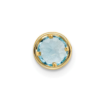 14K Gelbgold Anhänger mit Blautopas, 5 mm, Zargenfassung