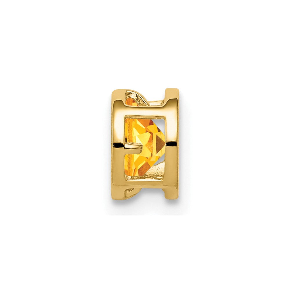 14K Gelbgold Citrin-Anhänger mit Zargenfassung, 5 mm