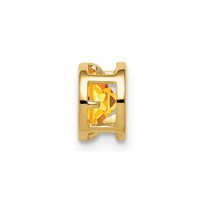 14K Gelbgold Citrin-Anhänger mit Zargenfassung, 5 mm