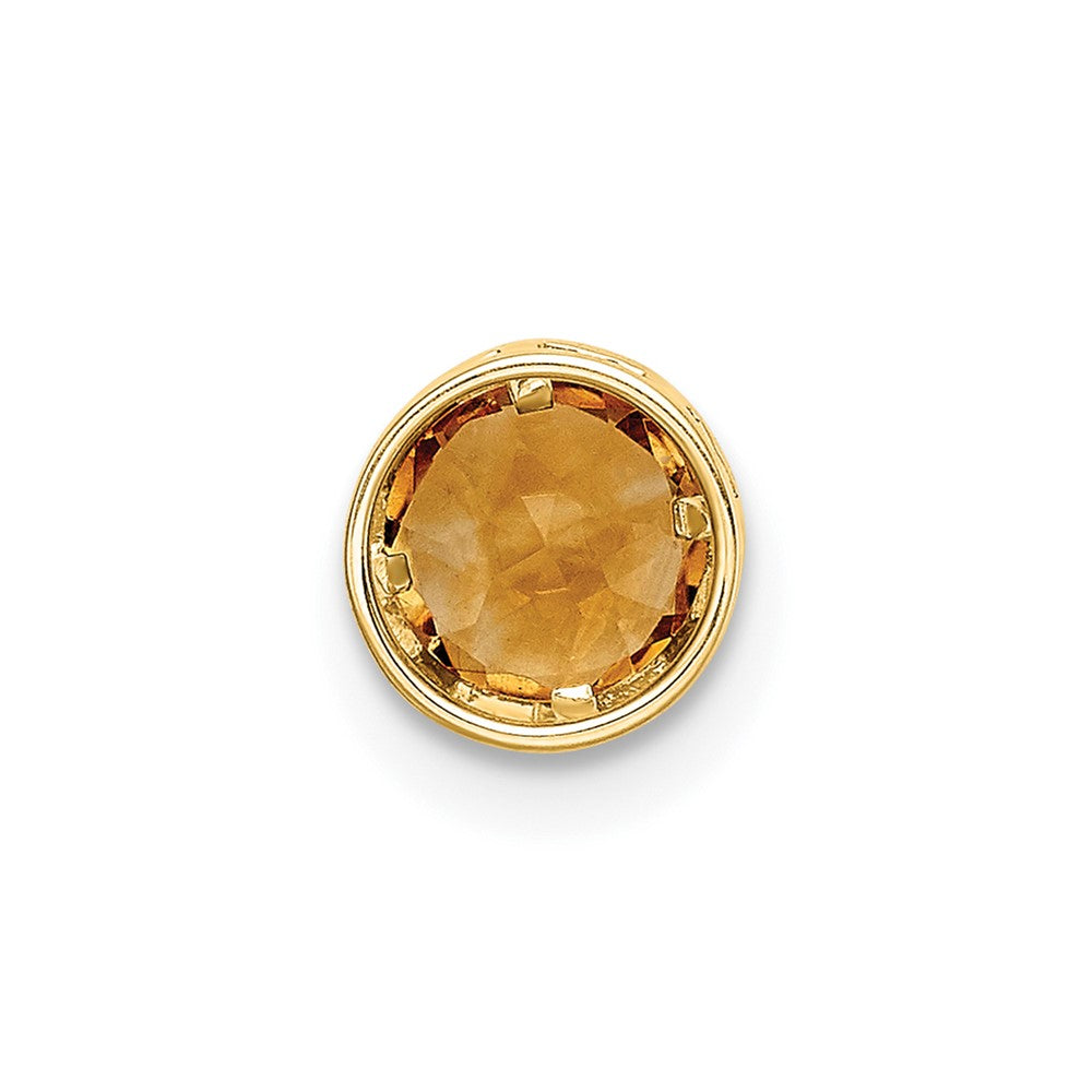 14K Gelbgold Citrin-Anhänger mit Zargenfassung, 5 mm