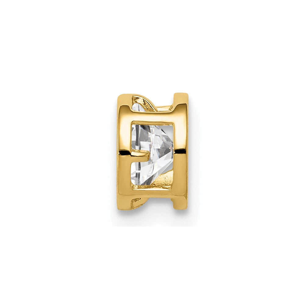 14K Gelbgold 14K 5mm Zirkonia Zargenfassung Anhänger