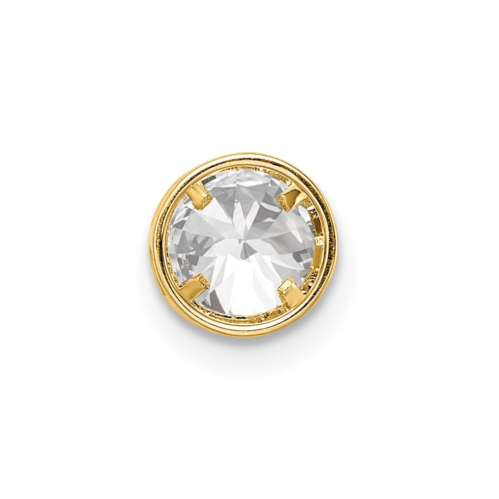 14K Gelbgold 14K 5mm Zirkonia Zargenfassung Anhänger
