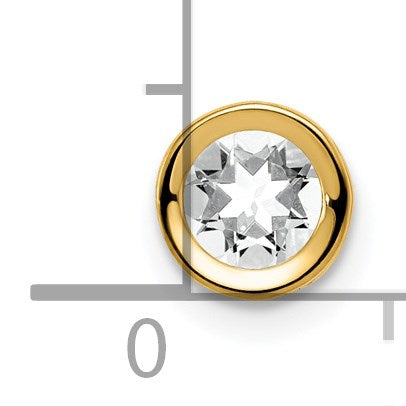 14K Gelbgold 14K 5mm Zirkonia Zargenfassung Anhänger