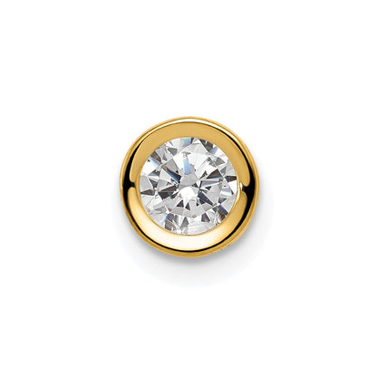 14K Gelbgold 14K 5mm Zirkonia Zargenfassung Anhänger