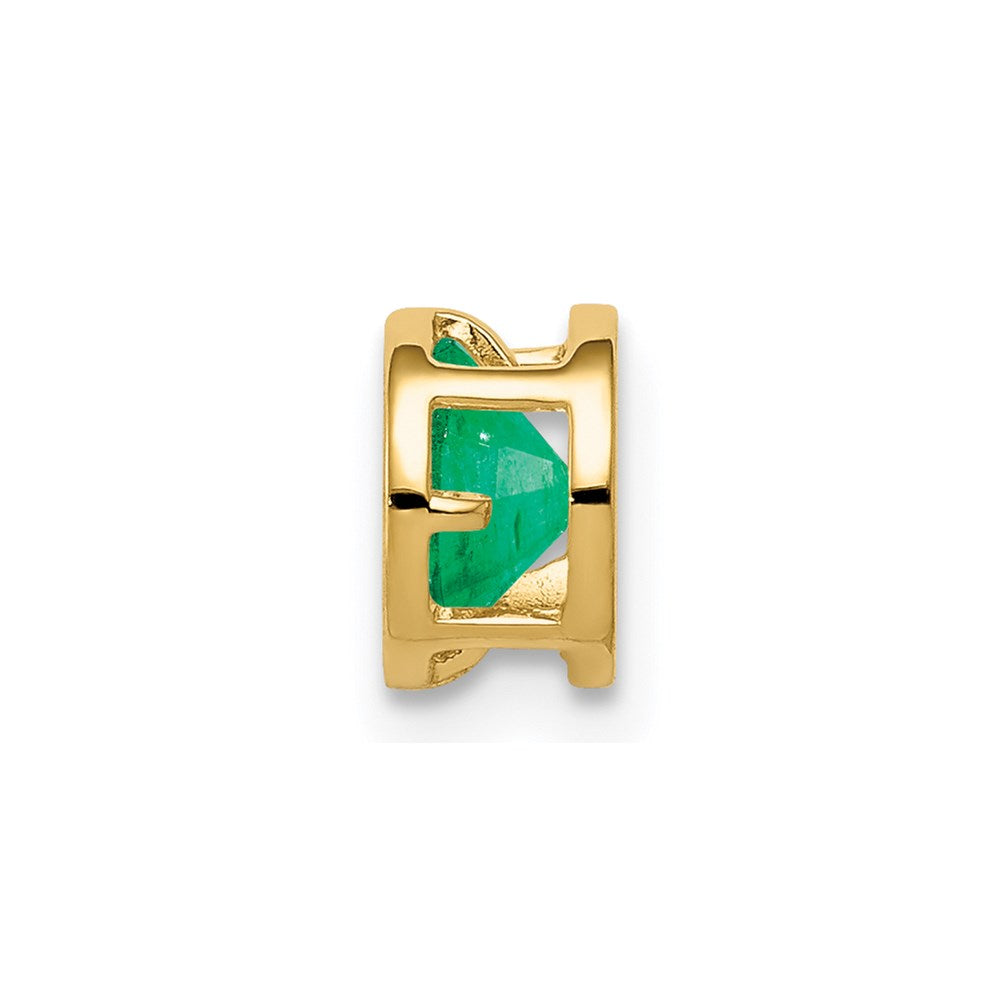 14K Gelbgold Anhänger mit Smaragd, 5 mm, Zargenfassung