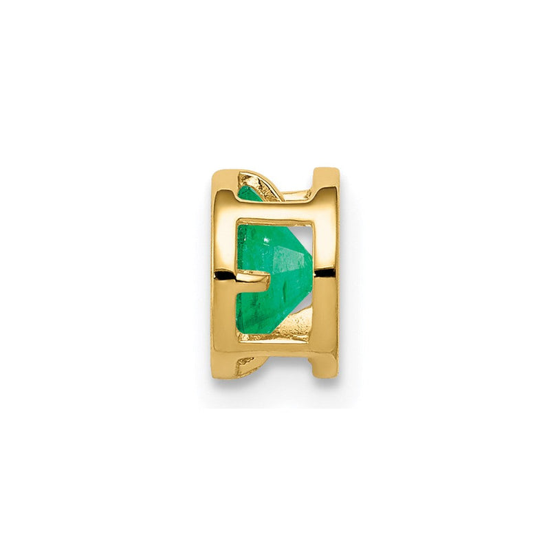 14K Gelbgold Anhänger mit Smaragd, 5 mm, Zargenfassung