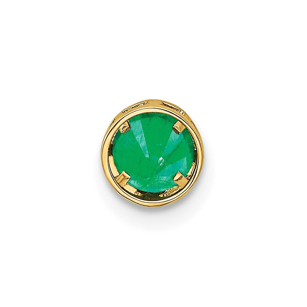 14K Gelbgold Anhänger mit Smaragd, 5 mm, Zargenfassung