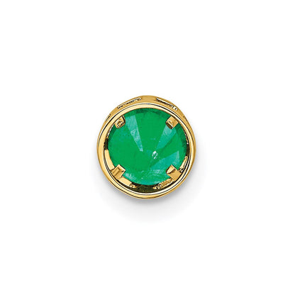14K Gelbgold Anhänger mit Smaragd, 5 mm, Zargenfassung