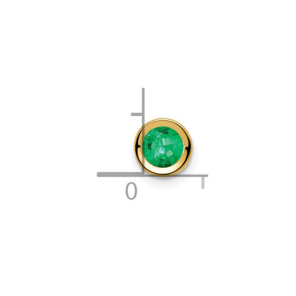14K Gelbgold Anhänger mit Smaragd, 5 mm, Zargenfassung