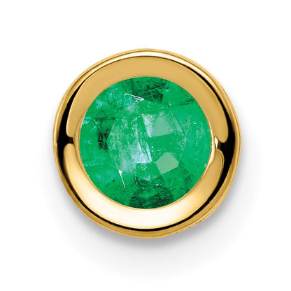 14K Gelbgold Anhänger mit Smaragd, 5 mm, Zargenfassung