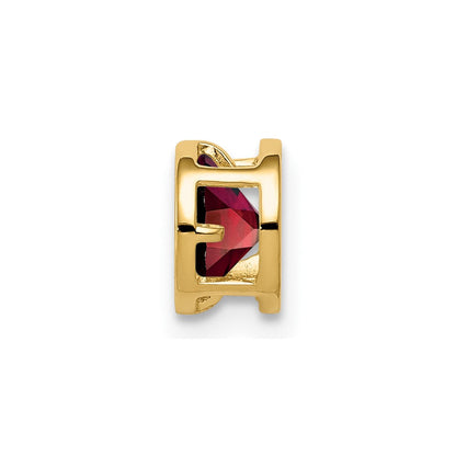 14K Gelbgold Anhänger mit Granat, 5 mm, Zargenfassung