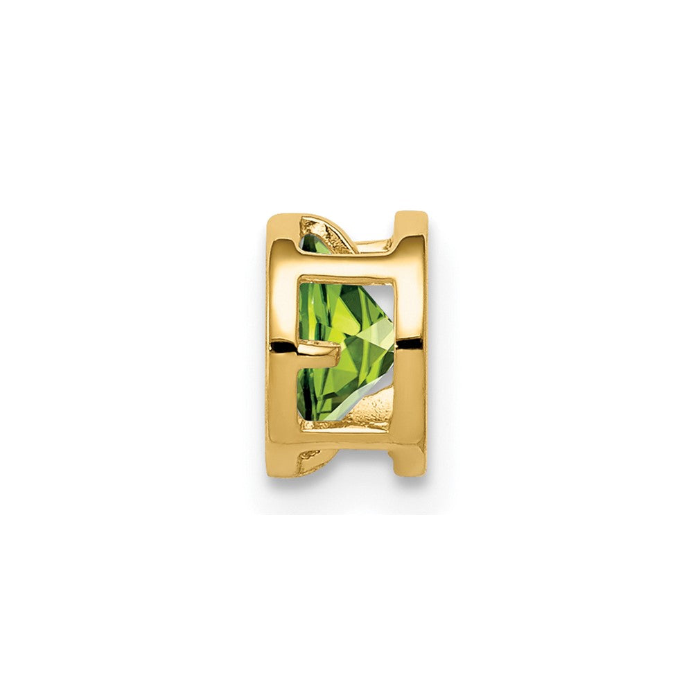 14K Gelbgold Peridot-Anhänger mit Zargenfassung, 5 mm