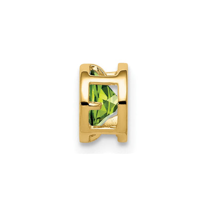 14K Gelbgold Peridot-Anhänger mit Zargenfassung, 5 mm