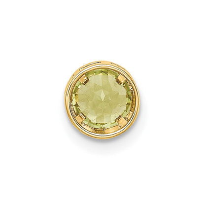 14K Gelbgold Peridot-Anhänger mit Zargenfassung, 5 mm
