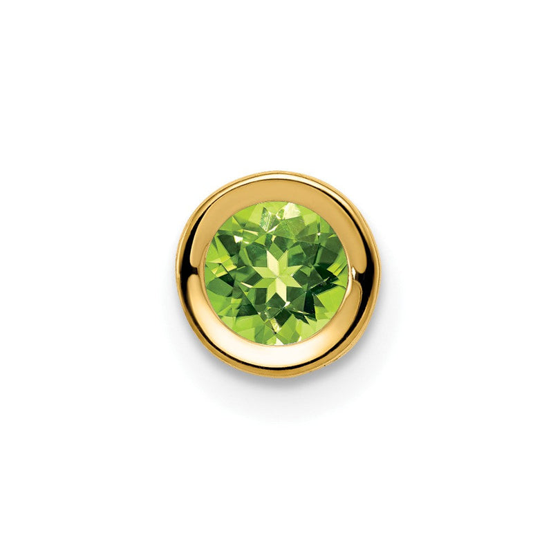 14K Gelbgold Peridot-Anhänger mit Zargenfassung, 5 mm