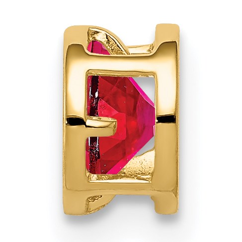 14K Gelbgold 5 mm Rubin-Anhänger mit Zargenfassung