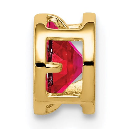 14K Gelbgold 5 mm Rubin-Anhänger mit Zargenfassung