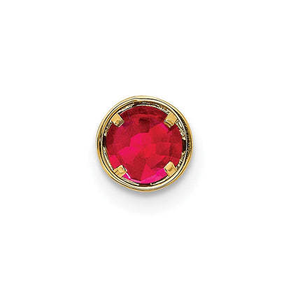 14K Gelbgold 5 mm Rubin-Anhänger mit Zargenfassung