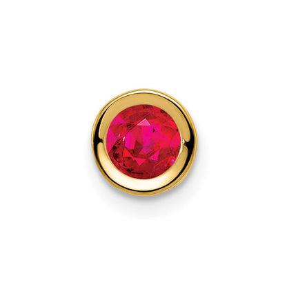 14K Gelbgold 5 mm Rubin-Anhänger mit Zargenfassung
