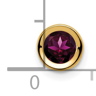 14K Gelbgold 5mm Rhodolith Granat Zargenfassung Anhänger
