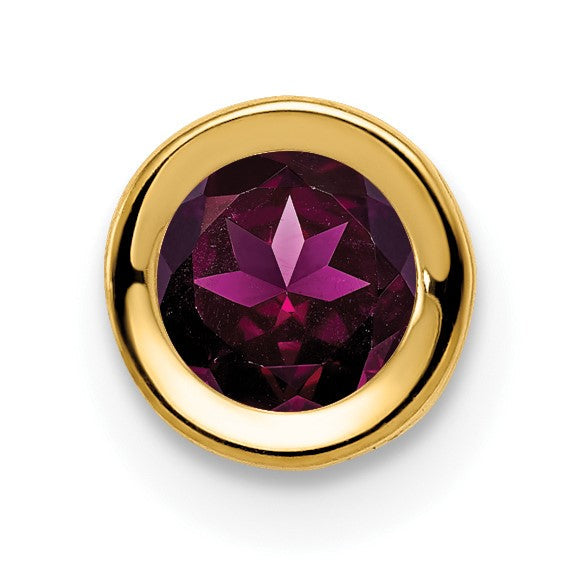 14K Gelbgold 5mm Rhodolith Granat Zargenfassung Anhänger