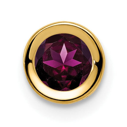 14K Gelbgold 5mm Rhodolith Granat Zargenfassung Anhänger