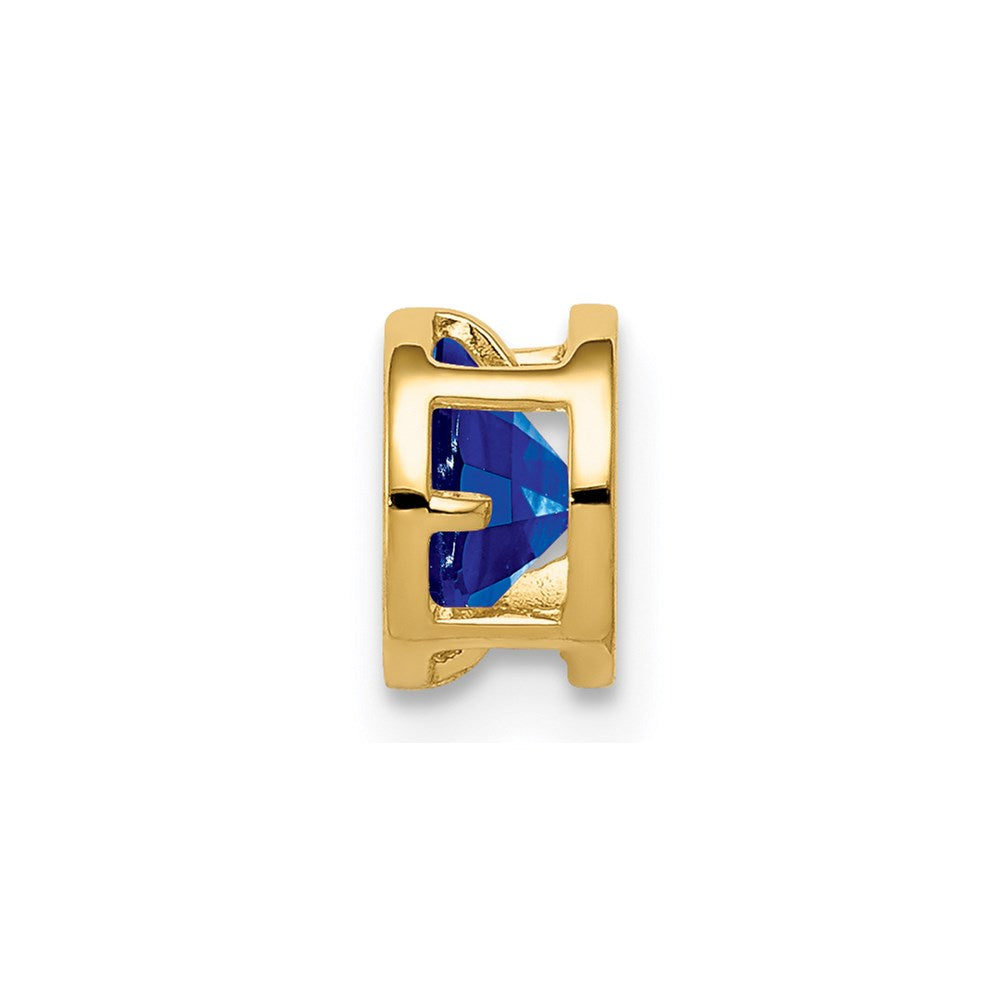 14K Gelbgold 5-mm-Saphir-Anhänger mit Zargenfassung