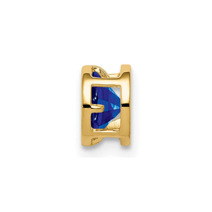 14K Gelbgold 5-mm-Saphir-Anhänger mit Zargenfassung