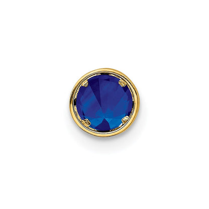 14K Gelbgold 5-mm-Saphir-Anhänger mit Zargenfassung