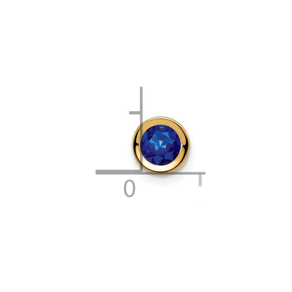 14K Gelbgold 5-mm-Saphir-Anhänger mit Zargenfassung
