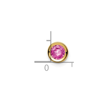14 K Gelbgold Anhänger mit Pink-Saphir, 5 mm, Zargenfassung