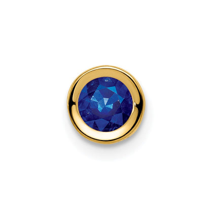 14K Gelbgold 5-mm-Saphir-Anhänger mit Zargenfassung