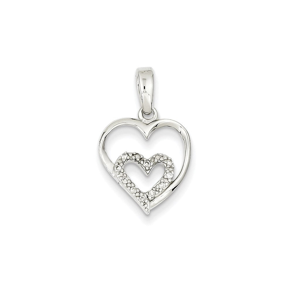 14K Weißgold Anhänger mit echten Diamanten