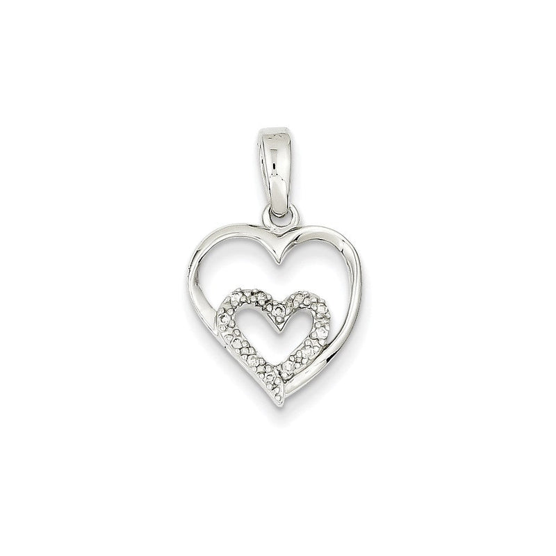 14K Weißgold Anhänger mit echten Diamanten