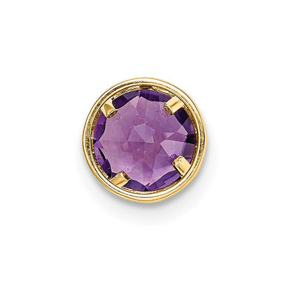 14K Gelbgold Amethyst-Anhänger mit Zargenfassung, 6 mm