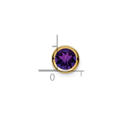 14K Gelbgold Amethyst-Anhänger mit Zargenfassung, 6 mm