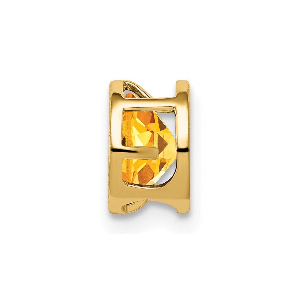 14K Gelbgold 6-mm-Citrin-Anhänger mit Schachbrettschliff und Lünette