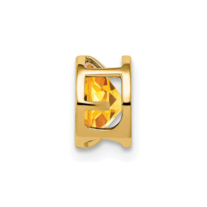 14K Gelbgold 6-mm-Citrin-Anhänger mit Schachbrettschliff und Lünette