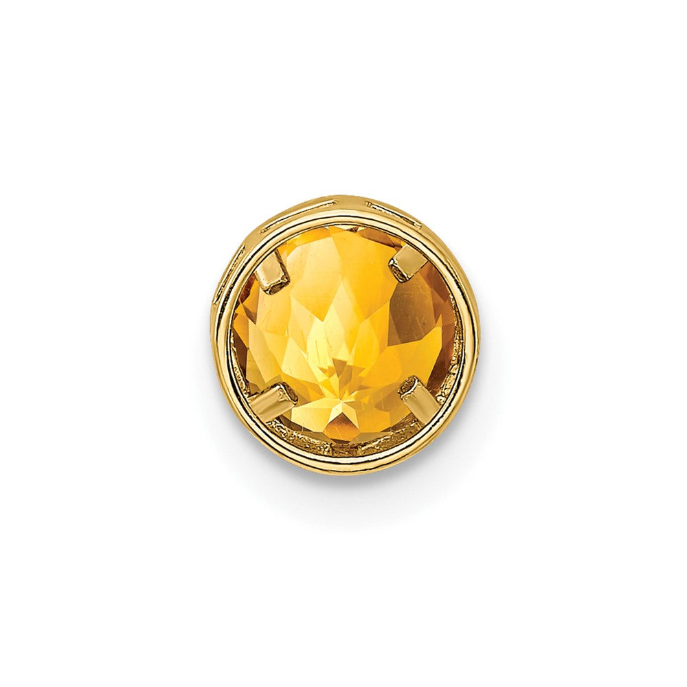 14K Gelbgold 6-mm-Citrin-Anhänger mit Schachbrettschliff und Lünette