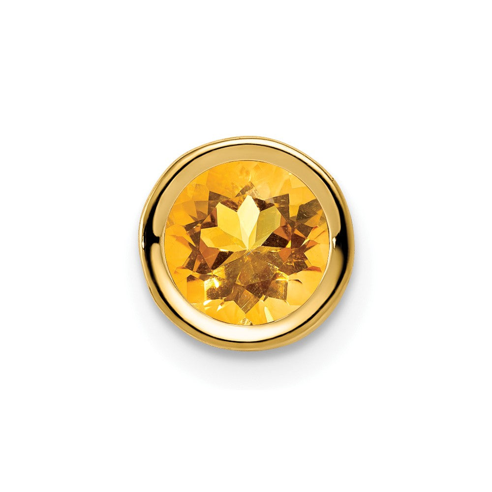 14K Gelbgold Citrin Anhänger mit Lünette