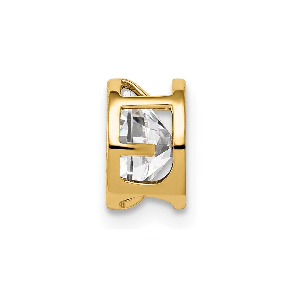 14K Gelbgold 14K 6mm Zirkonia Zargenfassung Anhänger