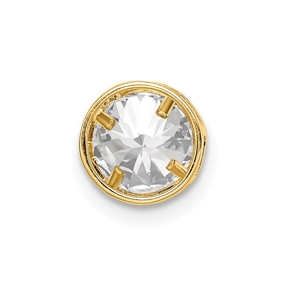 14K Gelbgold 14K 6mm Zirkonia Zargenfassung Anhänger