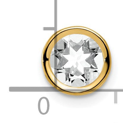 14K Gelbgold 14K 6mm Zirkonia Zargenfassung Anhänger
