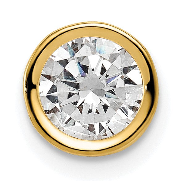 14K Gelbgold 14K 6mm Zirkonia Zargenfassung Anhänger