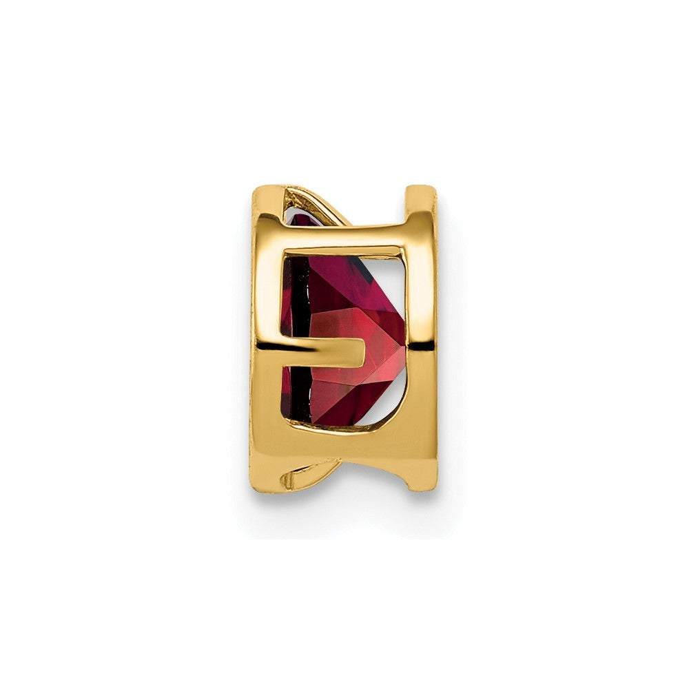 14K Gelbgold 6mm Granat-Anhänger mit Zargenfassung