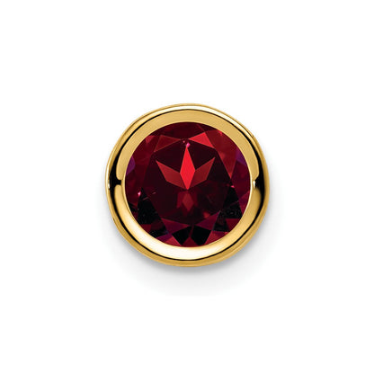 14K Gelbgold 6mm Granat-Anhänger mit Zargenfassung