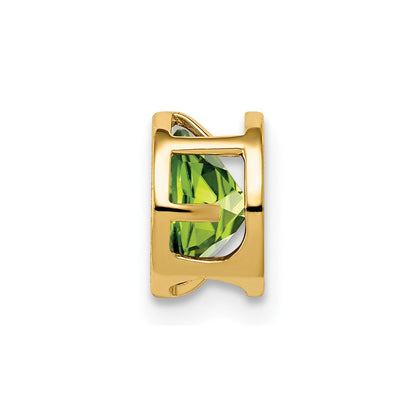 14K Gelbgold Anhänger mit Peridot, 6 mm, Zargenfassung