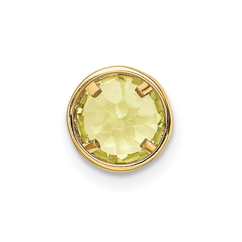 14K Gelbgold Anhänger mit Peridot, 6 mm, Zargenfassung