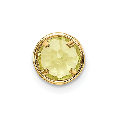 14K Gelbgold Anhänger mit Peridot, 6 mm, Zargenfassung